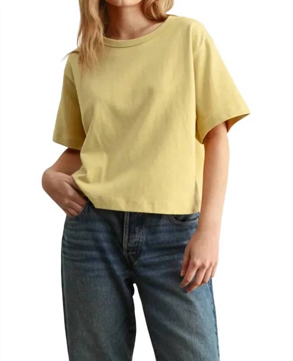 NEW MIOU MUSE short sleeve linen top in lemon